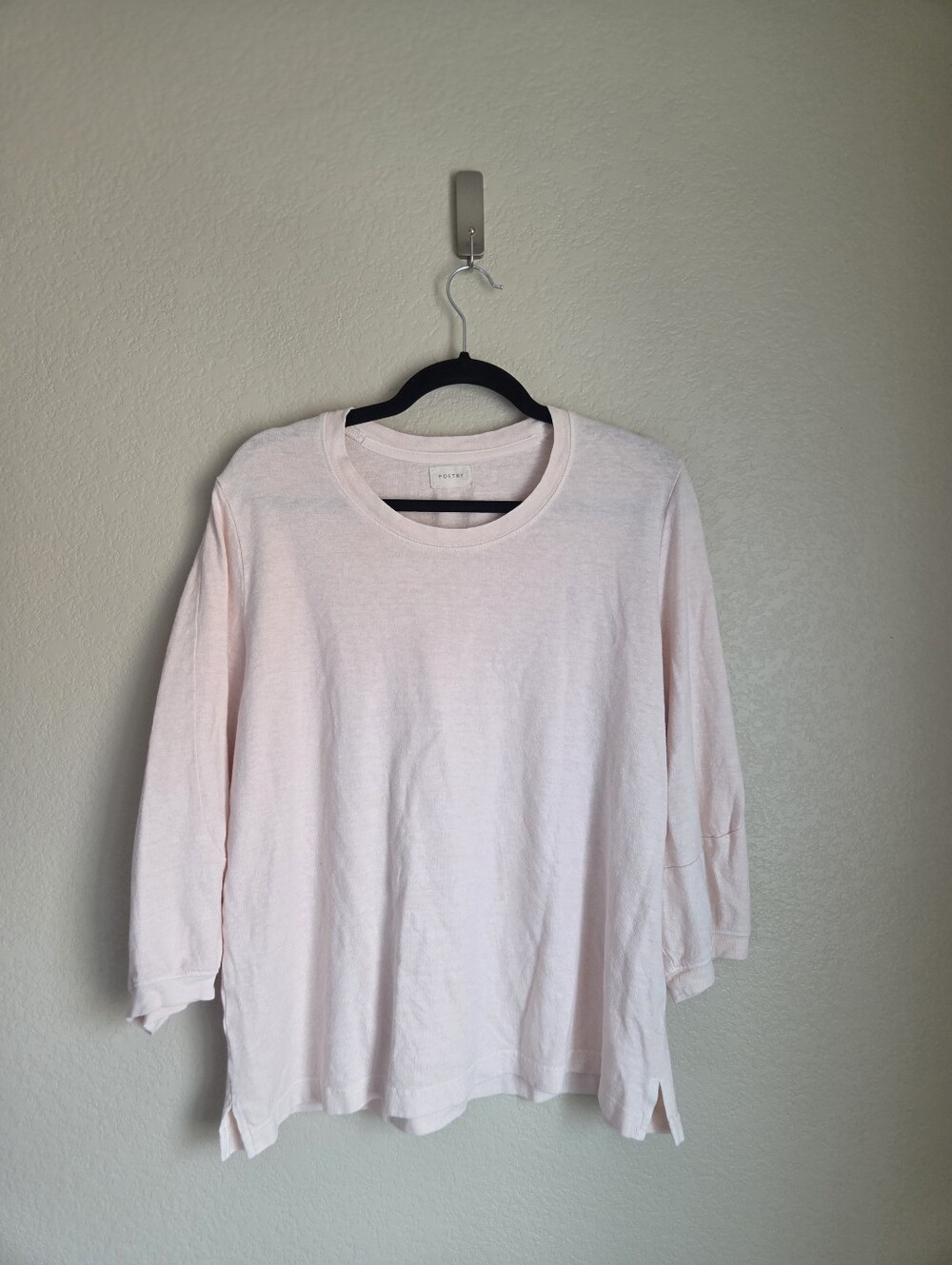 Poetry Organic Cotton 3/4 Sleeve Top Size 10 Ligh Pink